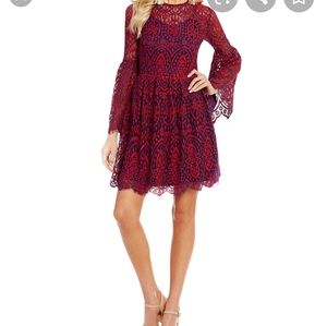 3/$45 Ultra Pink brand red and blue lace dress